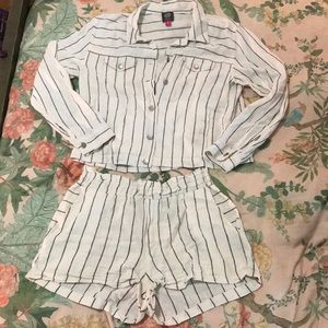Vince Camuto two piece set, shorts and jacket/top